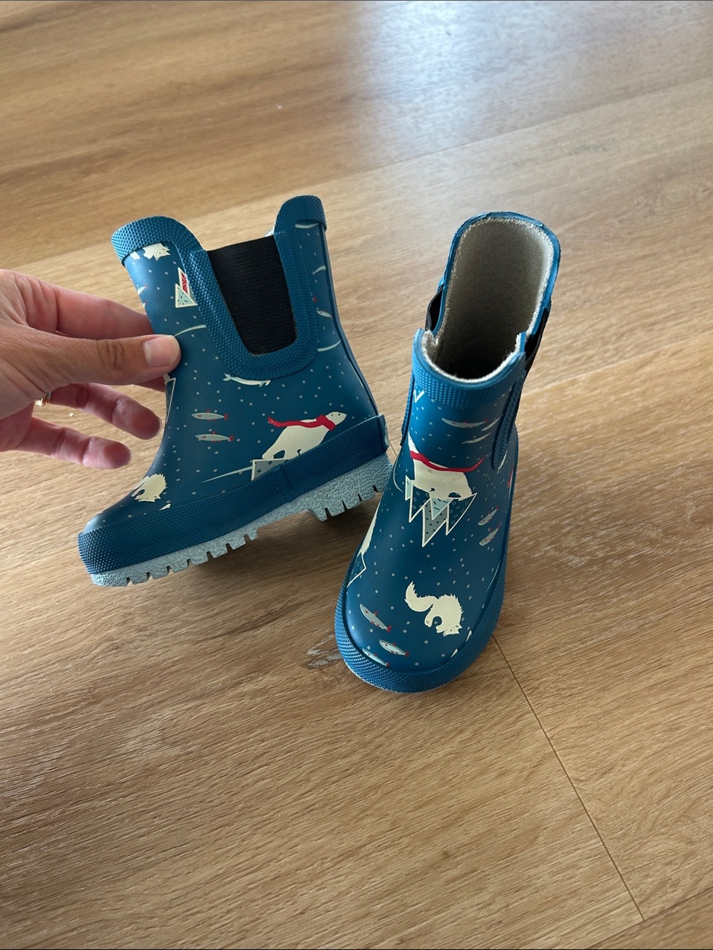 Jan& jul Kids Blue Polar Animal Rain Boots